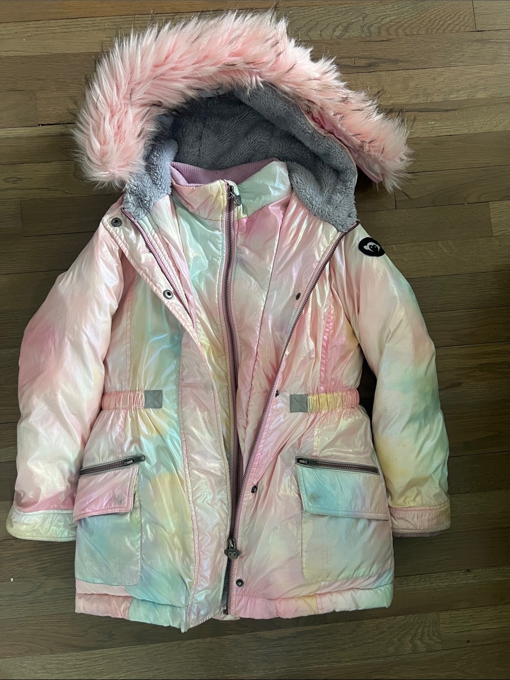 Appaman Iridescent Pink Middie Puffer pink Girls Coat Size 10
